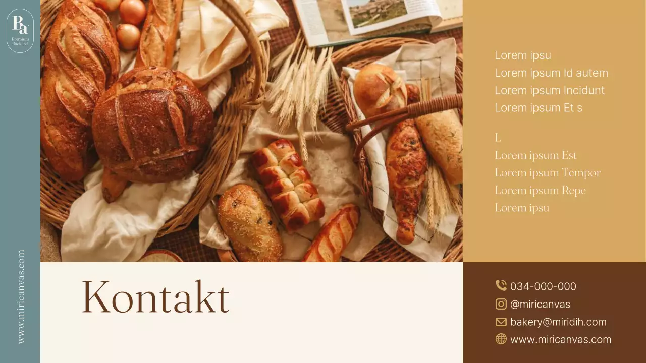 Eine hellblaue und braune minimalistische Bäckereimarke für ein kleines Unternehmen