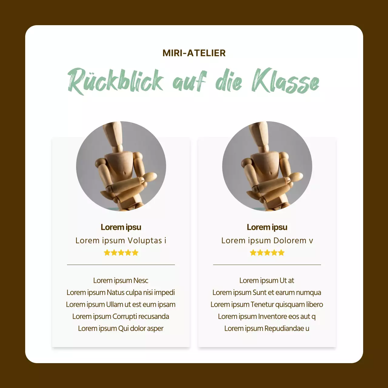 Eine einfache beige-grüne Werbesäule für die Werkstatt