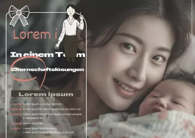 Eine schlichte elfenbeinfarbene und schwarze Nanny-Promotion