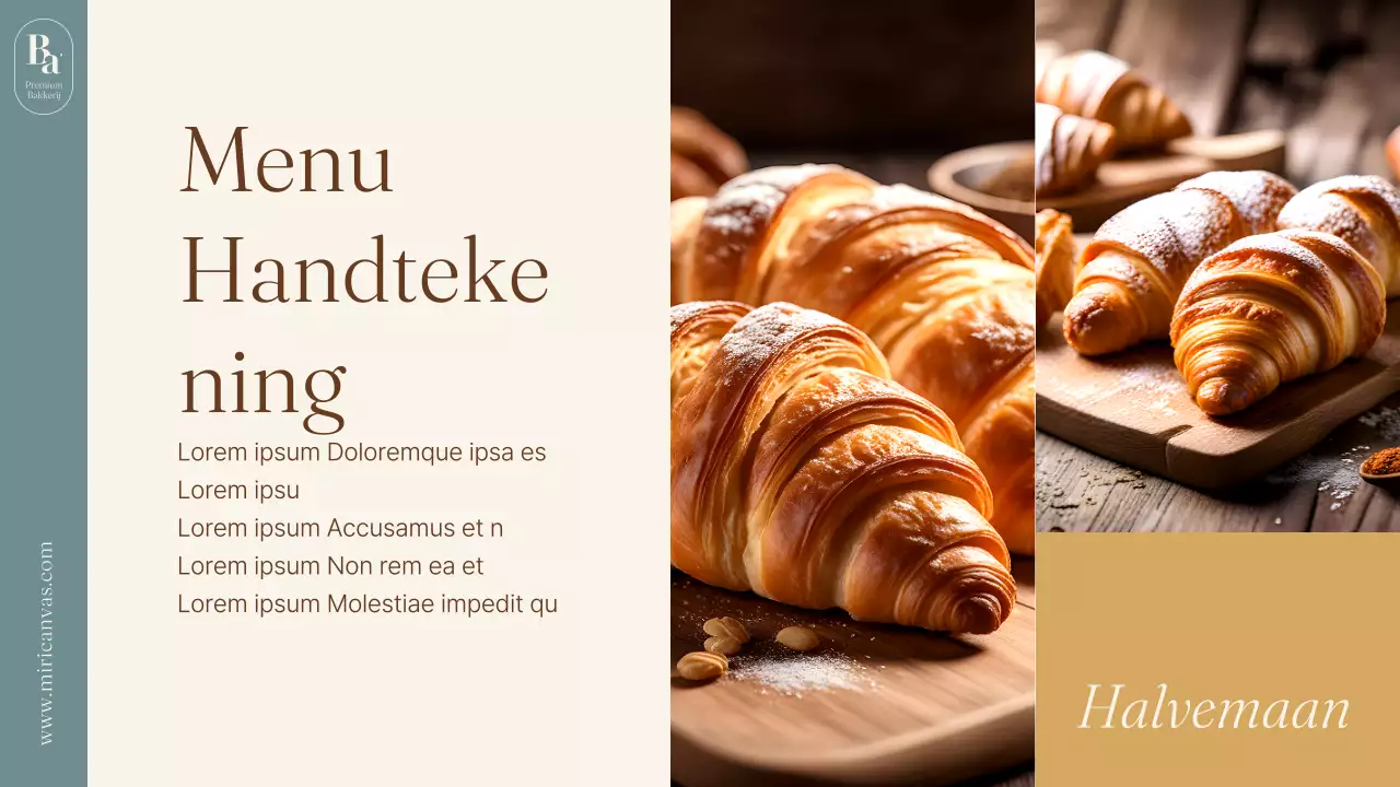 Een lichtblauw en bruin minimalistisch merk voor kleine bakkerijen