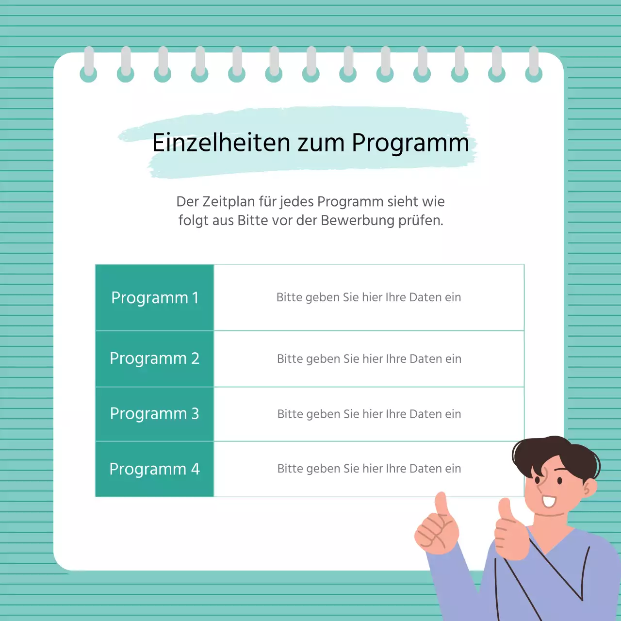 Ankündigungen und Ankündigungsposten mit hübschen mintfarbenen Tischen