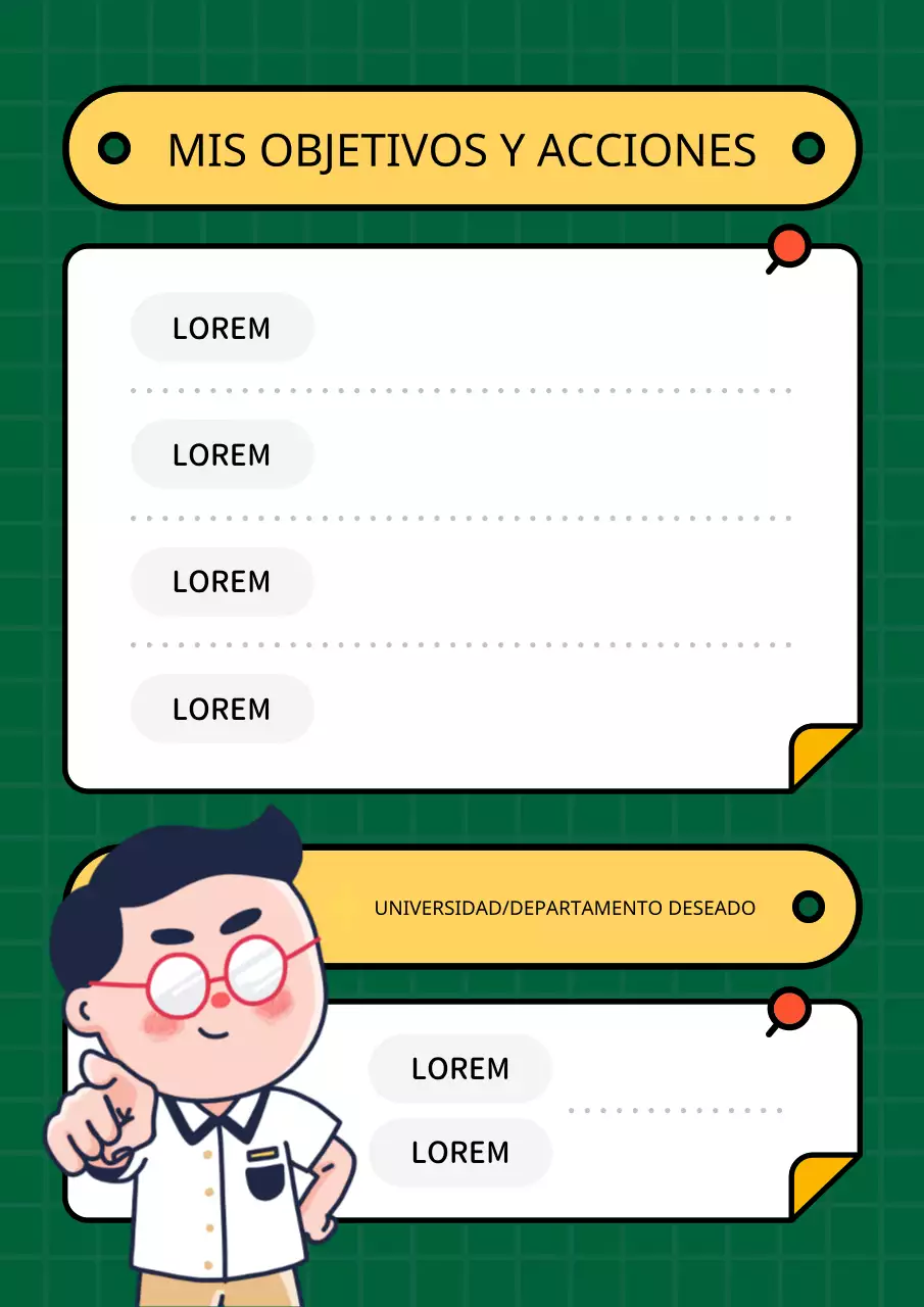 Bonito planificador de diario verde y amarillo