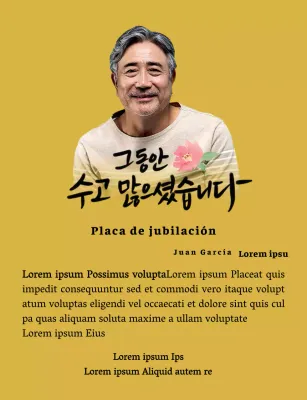 Diseño de jubilación con ilustración floral y texto caligráfico sentimental