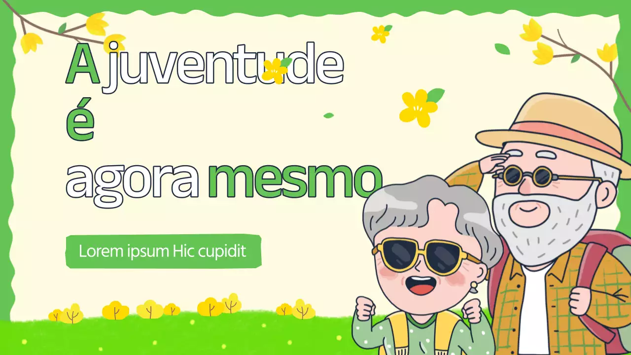 Promoção de produtos turísticos de piedade filial em amarelo e verde claro