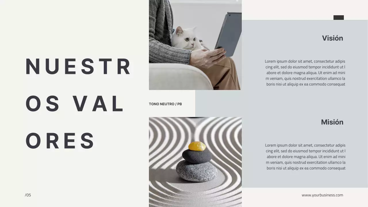 Beige Minimal Perfil Moderno Presentación de la empresa