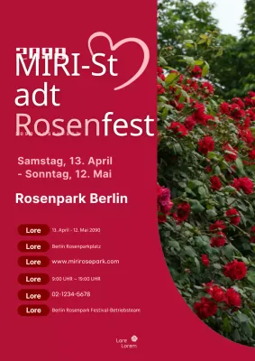 Werbeflyer für das rote und moderne Rosenfestival