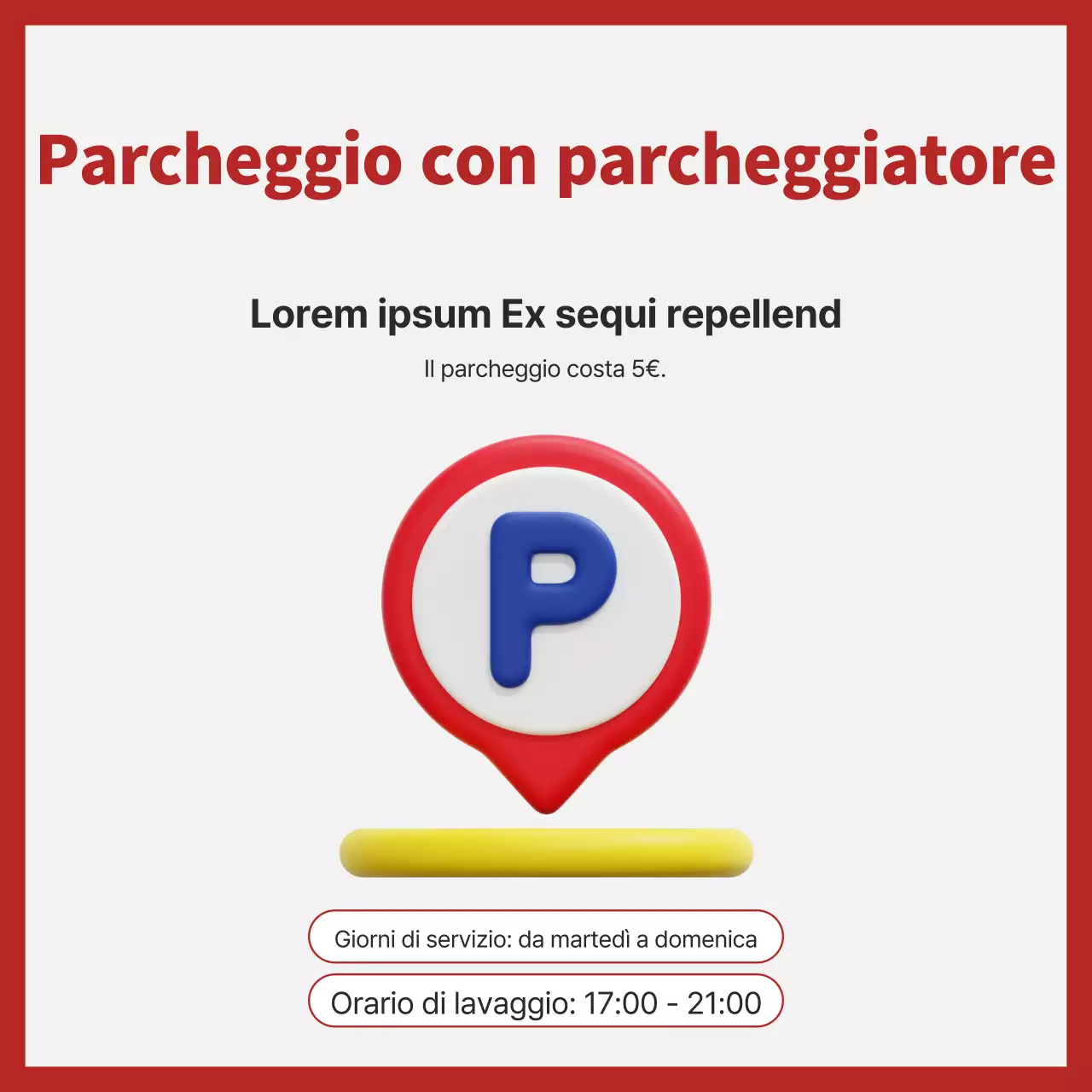 Un moderno annuncio di negozio in rosso e grigio