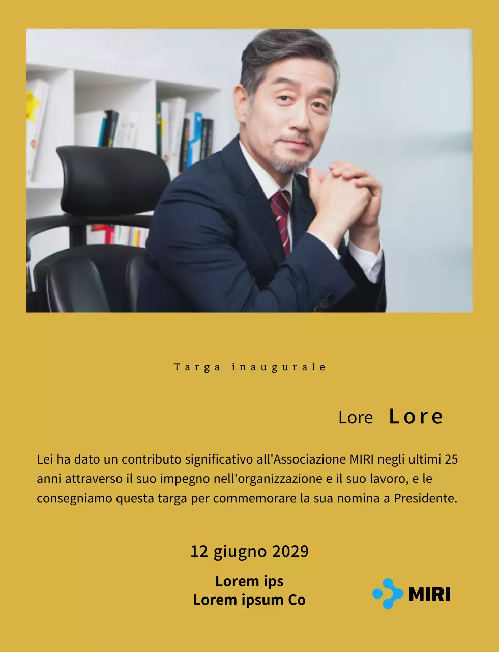 Una targa inaugurale dall'aspetto pulito con il vostro logo aziendale