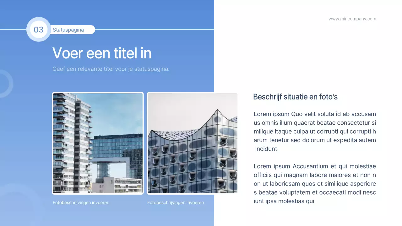 Een eenvoudig rapport in blauw en lichtblauw