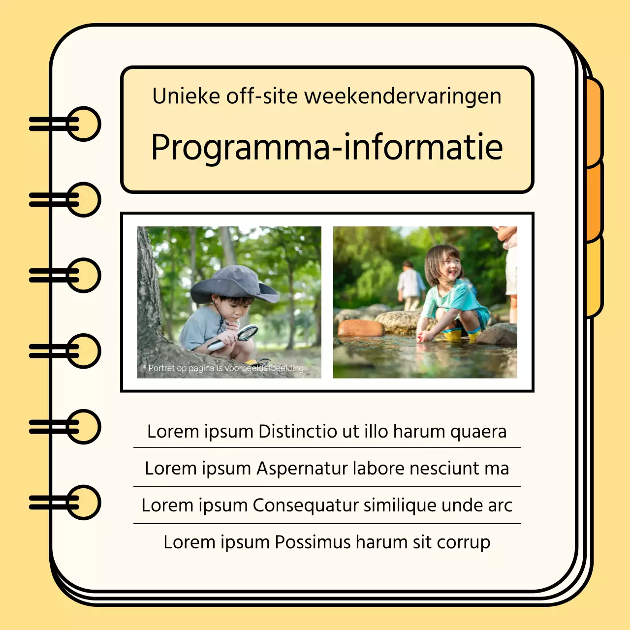 Een schattig lesplan voor een uitstapje met een oranje achtergrond