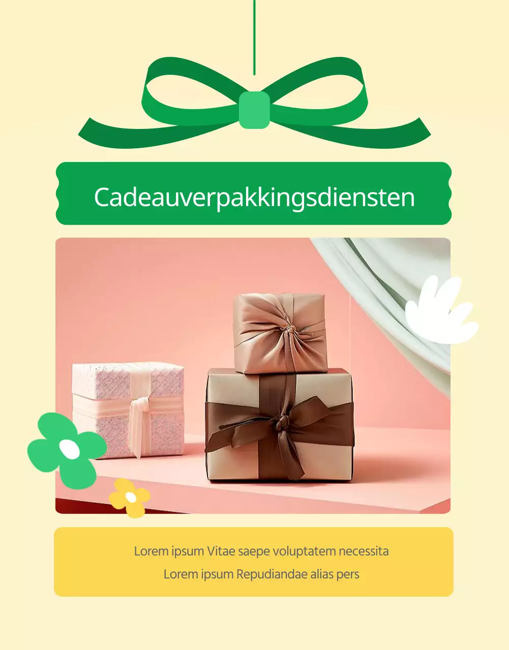 Groene en gele gezinsmaandproducten promoten