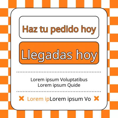 Anuncio sencillo de entrega en el mismo día en naranja y blanco