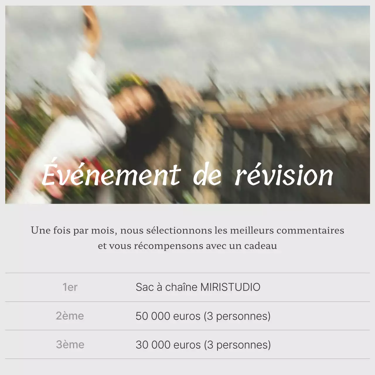 Faites la promotion de votre événement de révision marketing dans un blanc et un gris très tendance