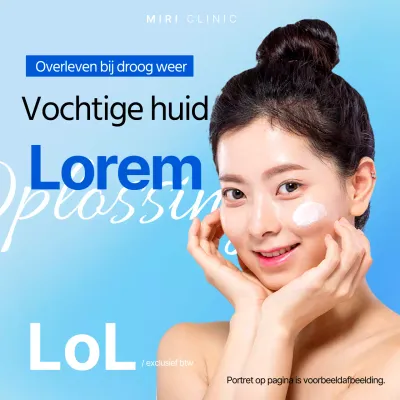 Eenvoudige dermatologiepromotie in blauw en wit