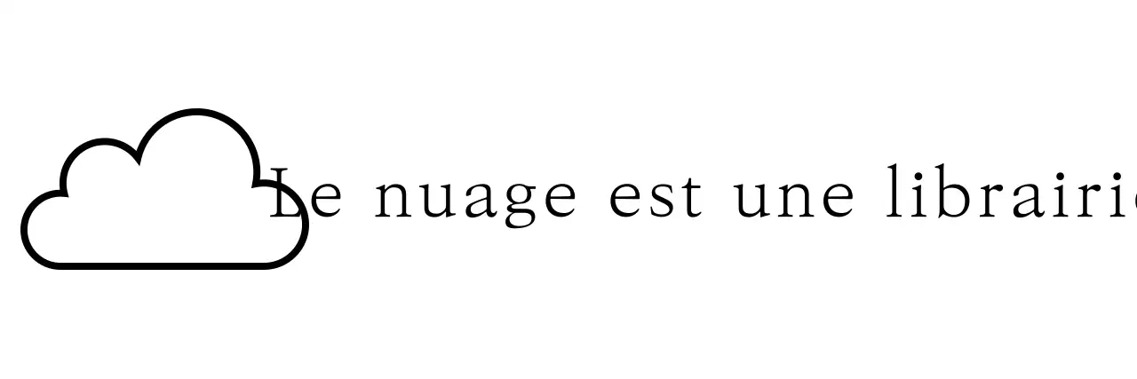 Librairie émotionnelle et simple avec des illustrations de nuages et des polices à empattement