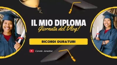 Moderno Giallo Nero Il mio giorno di laurea Vlog