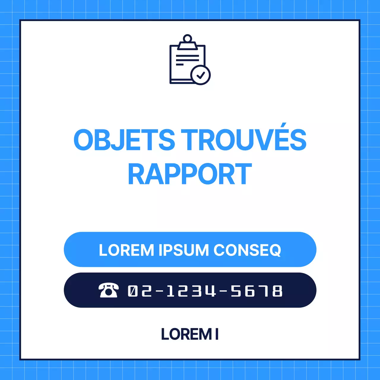 Un simple avis de recherche en blanc et bleu