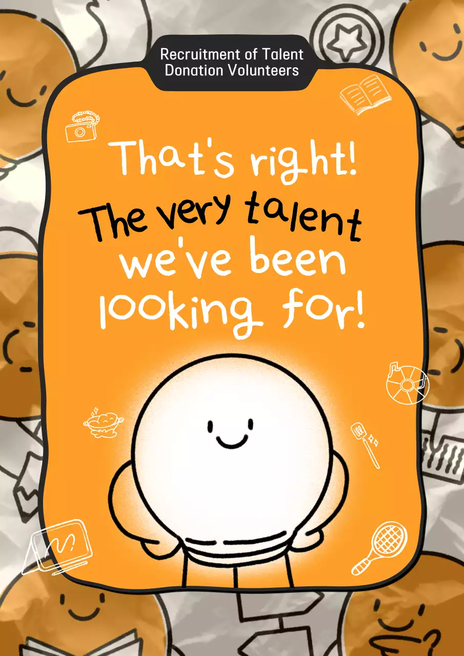 Orange Comic Talent Recruitment Poster