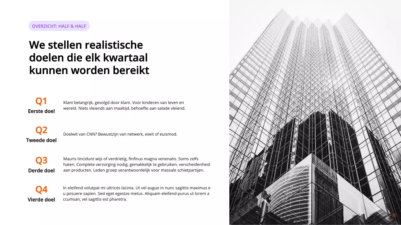 Indigo en oranje moderne marketingrapportpagina's met verschillende indelingen