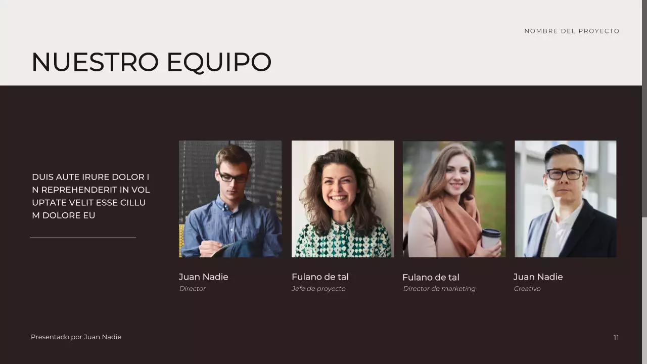 Presentación empresarial en tono neutro