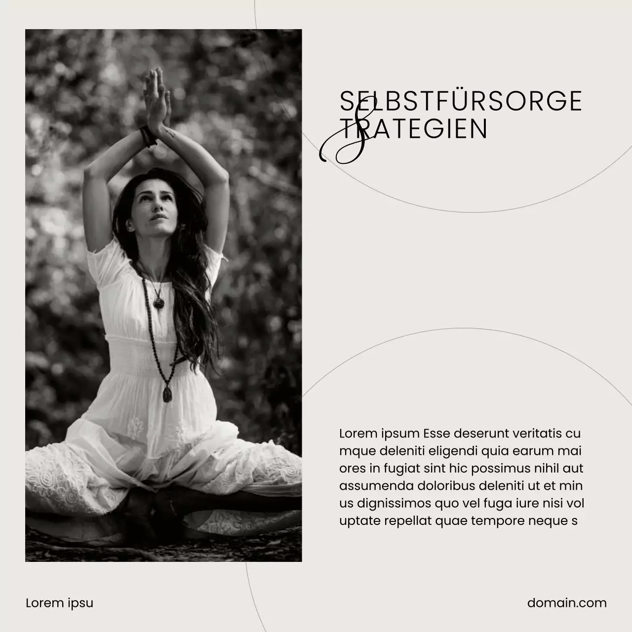 Beige Schwarz-Weiß Minimal Mental Health Care Selbstliebe-Kampagne