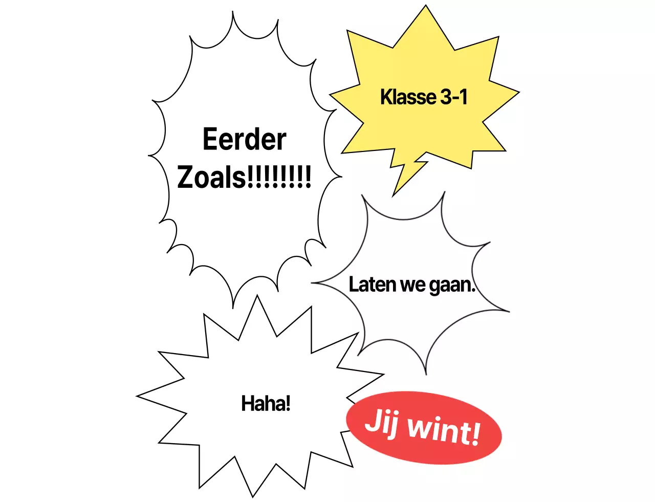 Team pompons met tekstballonnen