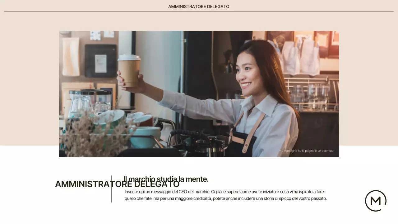 Una semplice caffetteria in beige e bianco Spiegato