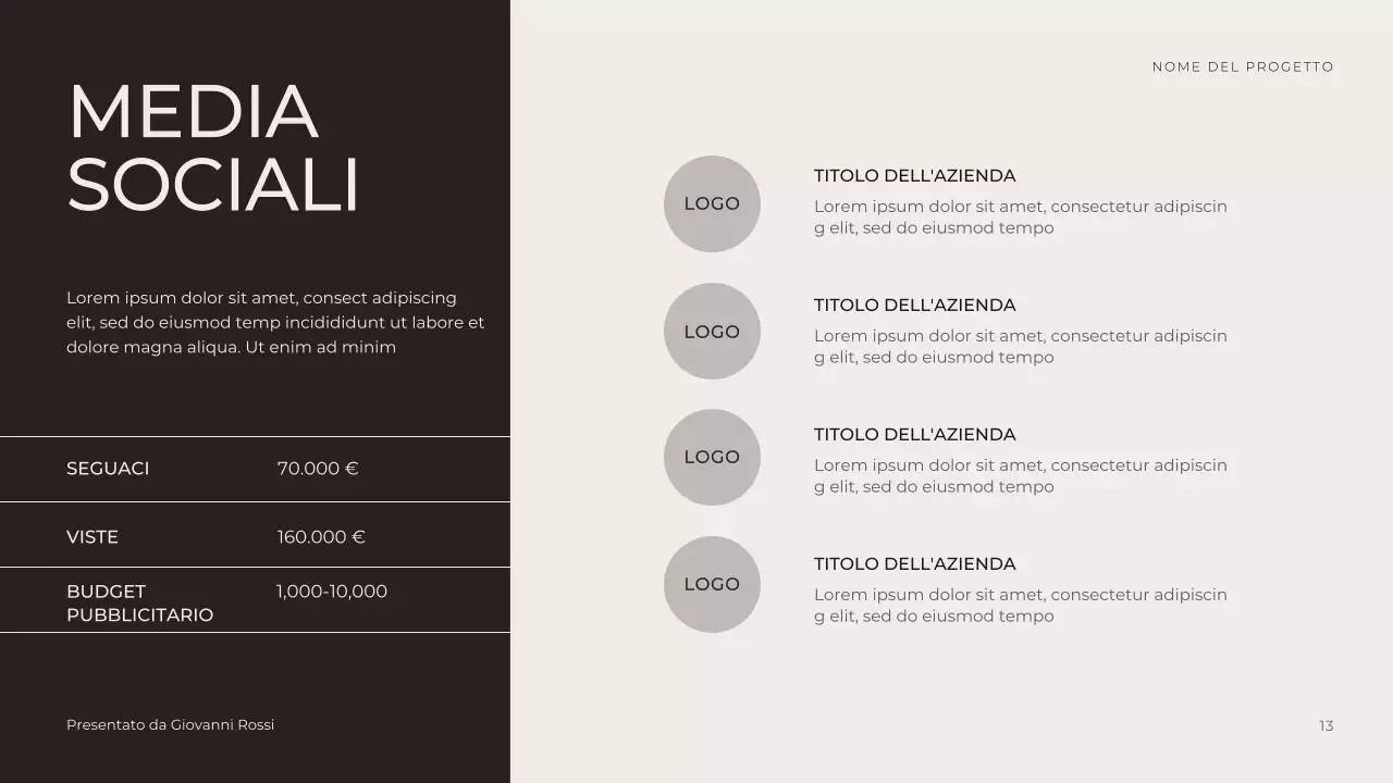 Presentazione aziendale a tono neutro