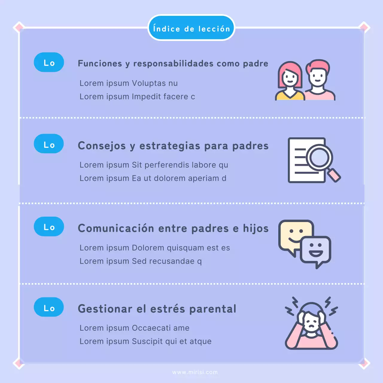 Promueve una bonita clase de paternidad en rosa y malva