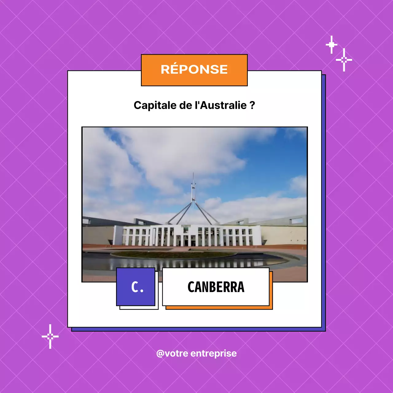 Publicité pour le quiz Purple Simple Trivia