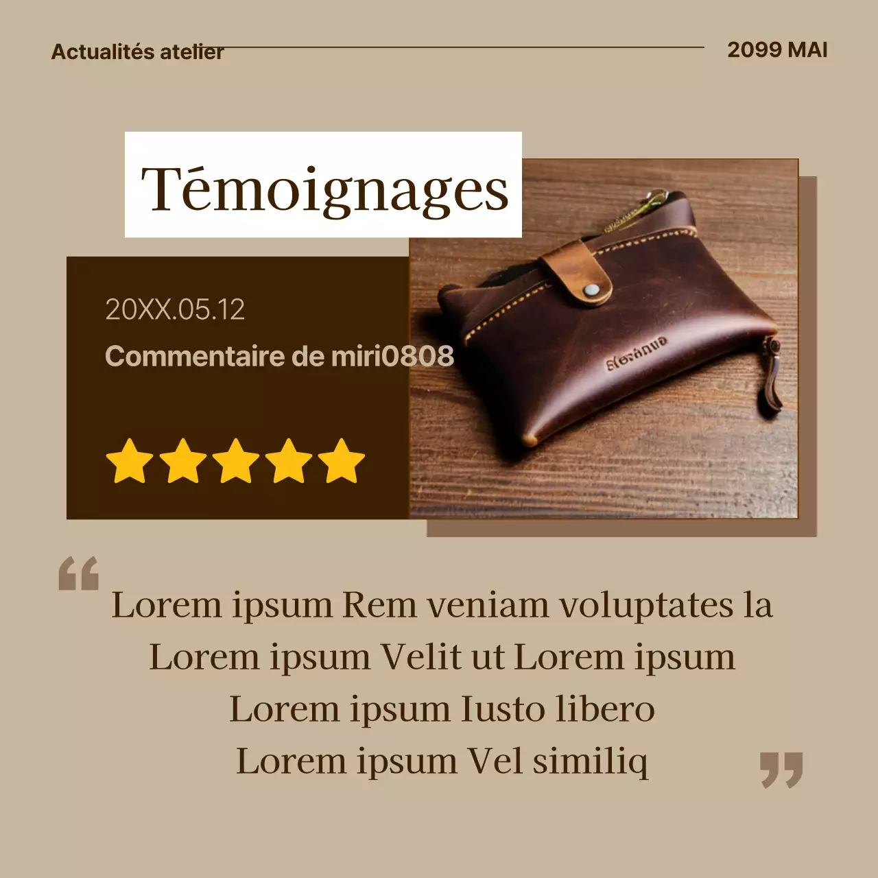 Guide de la marque classique du maroquinier brun et blanc