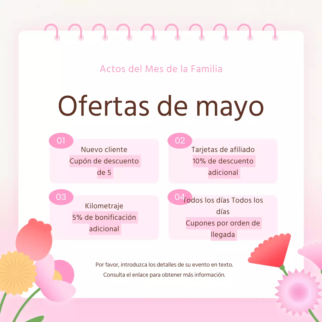 Promocione el Mes del Hogar Moderno en las redes sociales en rosa y rojo