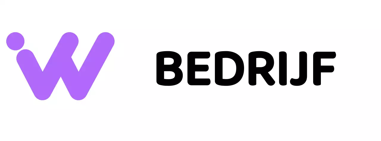 Bedrijfslogo met een eenvoudig zwart alfabet