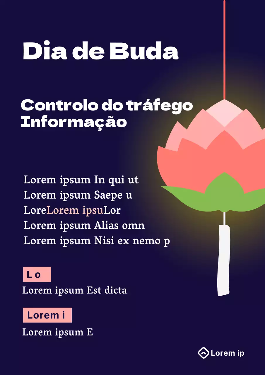 Explicação dos encerramentos de trânsito do Dia do Buda oriental azul-marinho e cor-de-rosa