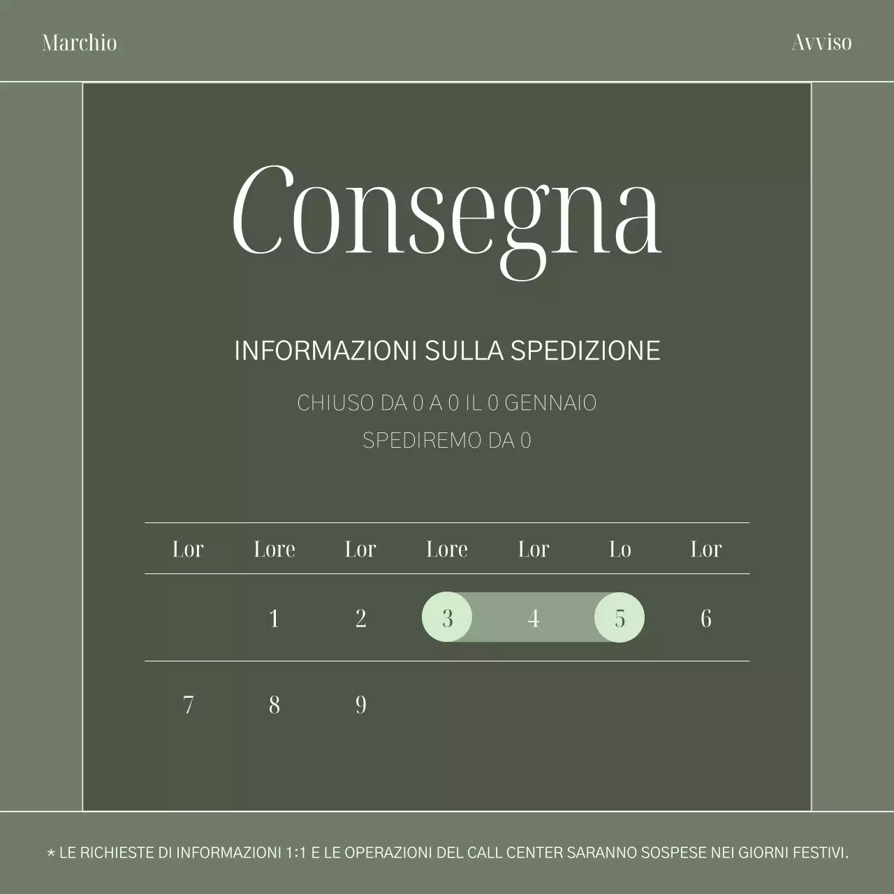 Promuovere un semplice kit di marca in color kaki