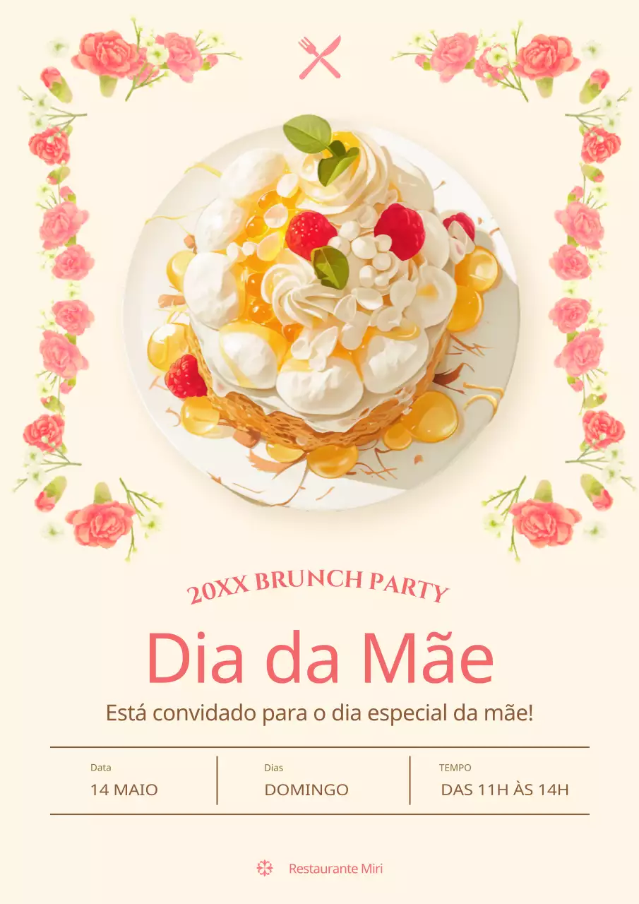 Promover um evento de luxo para o Dia da Mãe em rosa e bege