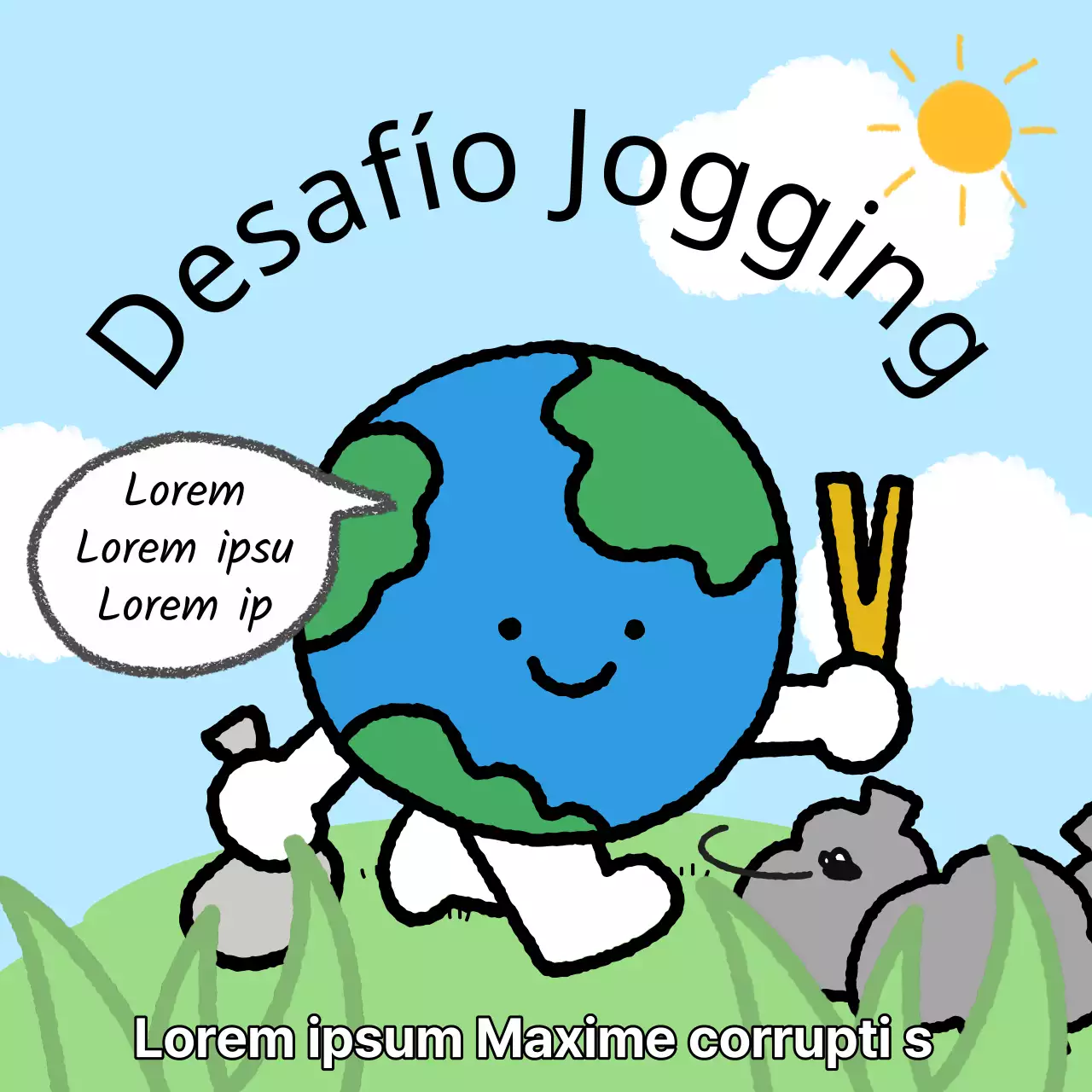 Promueva un desafío pop-art del Día de la Tierra en azul claro y chartreuse para captar socios.