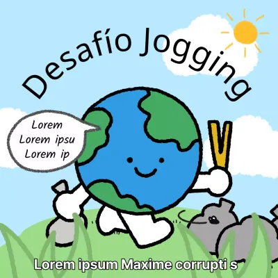 Promueva un desafío pop-art del Día de la Tierra en azul claro y chartreuse para captar socios.