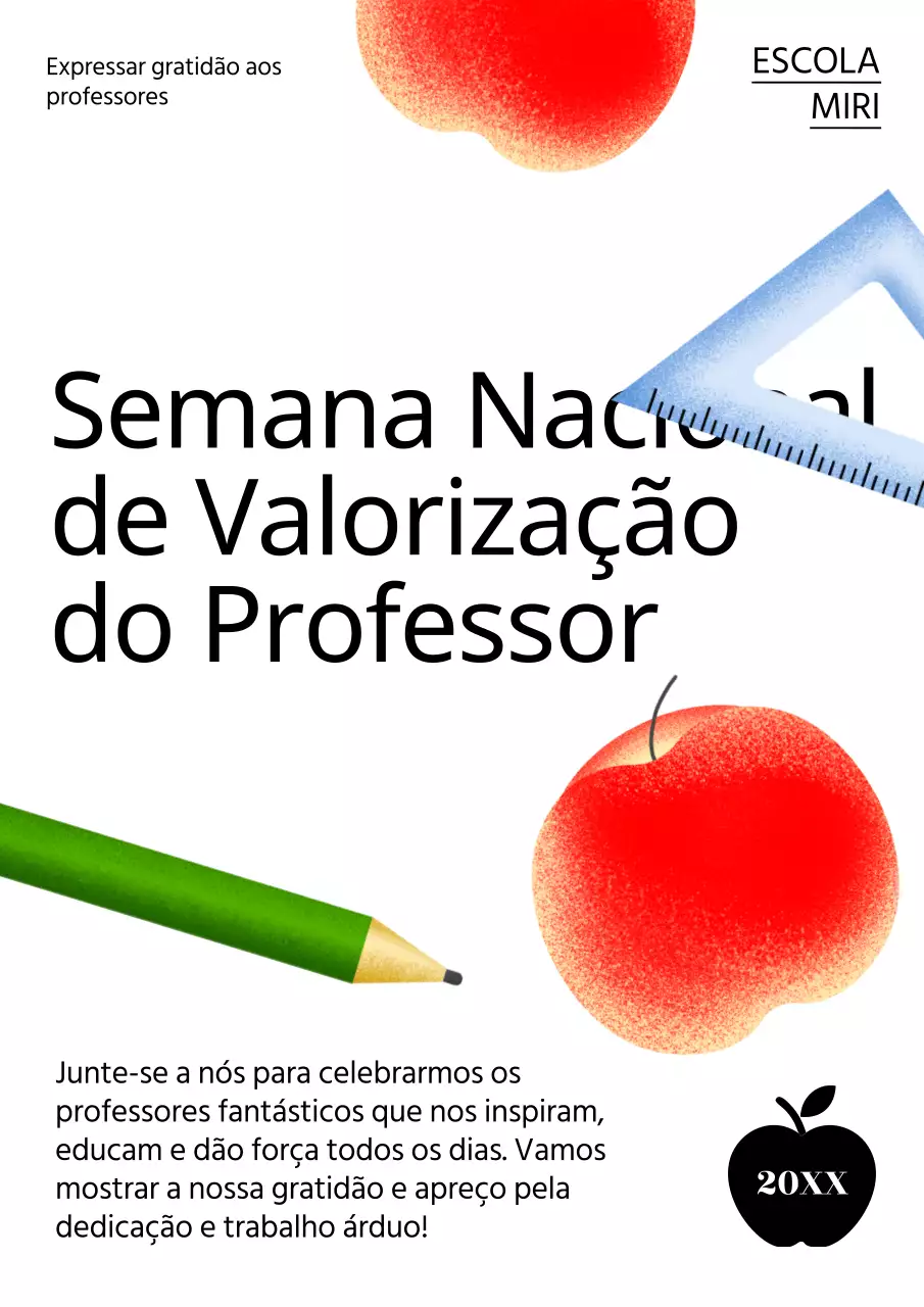 Promover uma bonita celebração do Dia do Professor em branco e vermelho