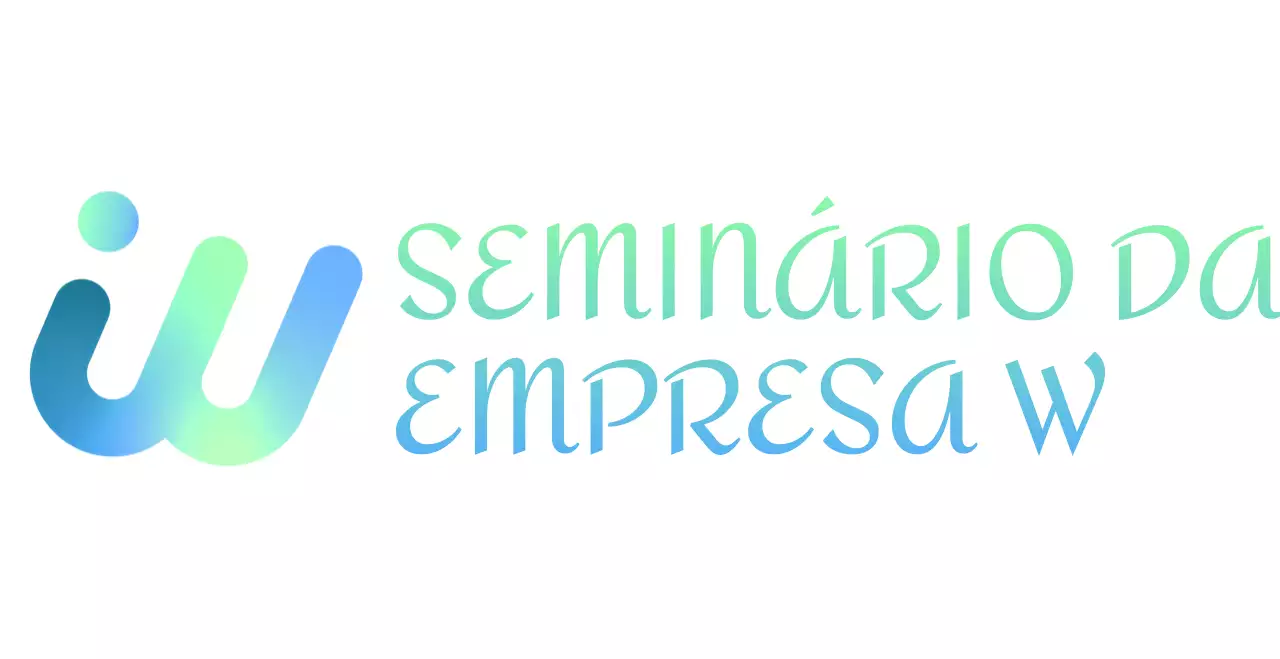 Seminário empresarial com um toque colorido com um logótipo em gradiente