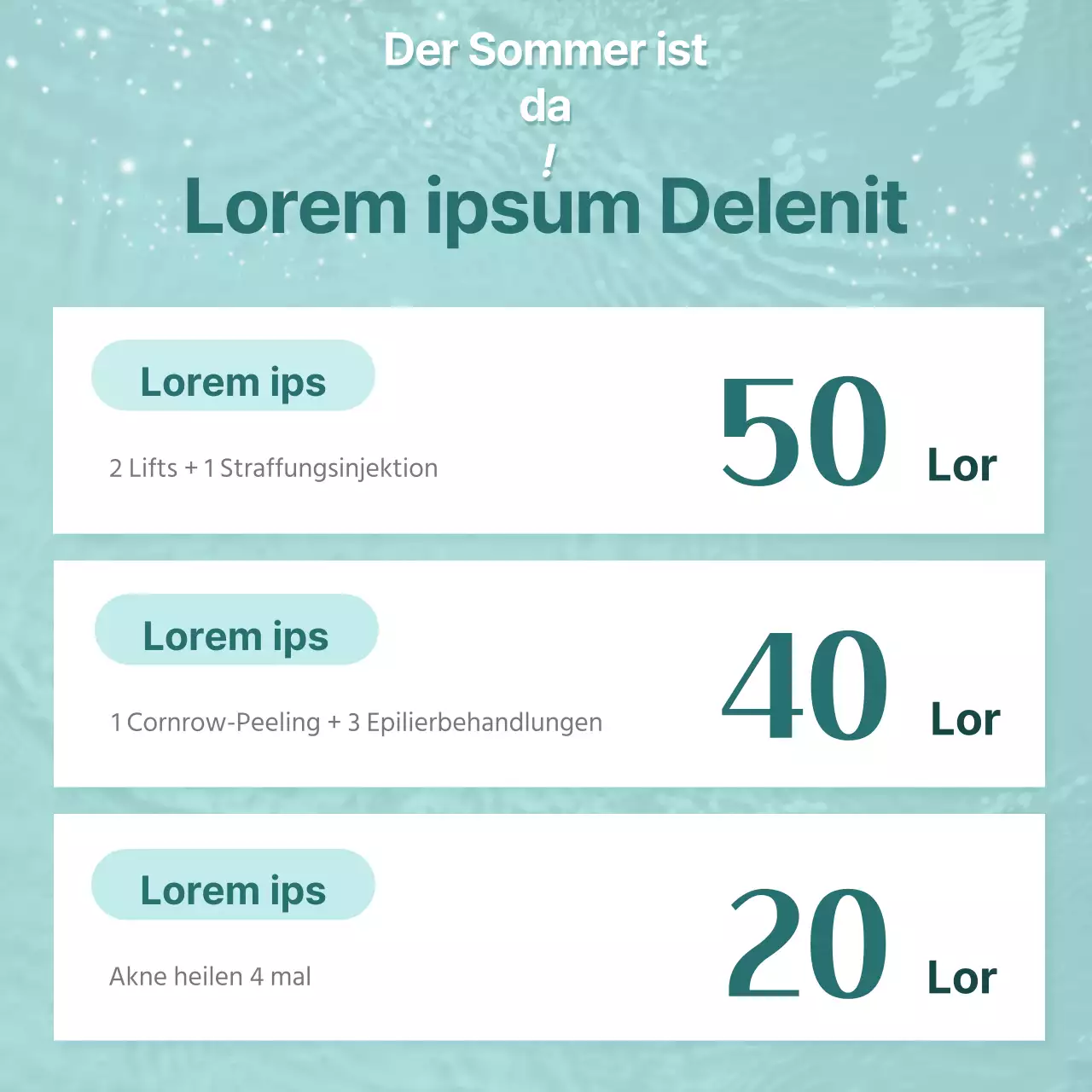 Trendy Dermatologie Sommer Veranstaltung Anzeige mit hellblauem Hintergrund