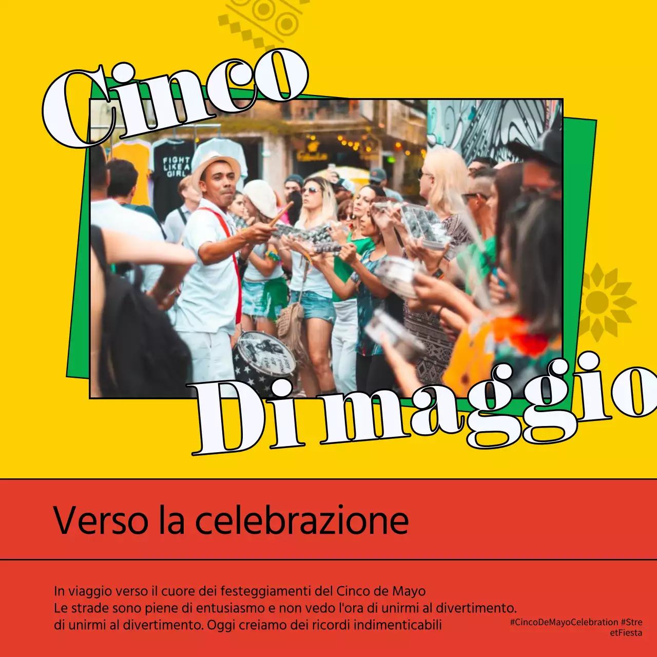 Tendenza rossa e verde Cinco de Mayo Pubblicità