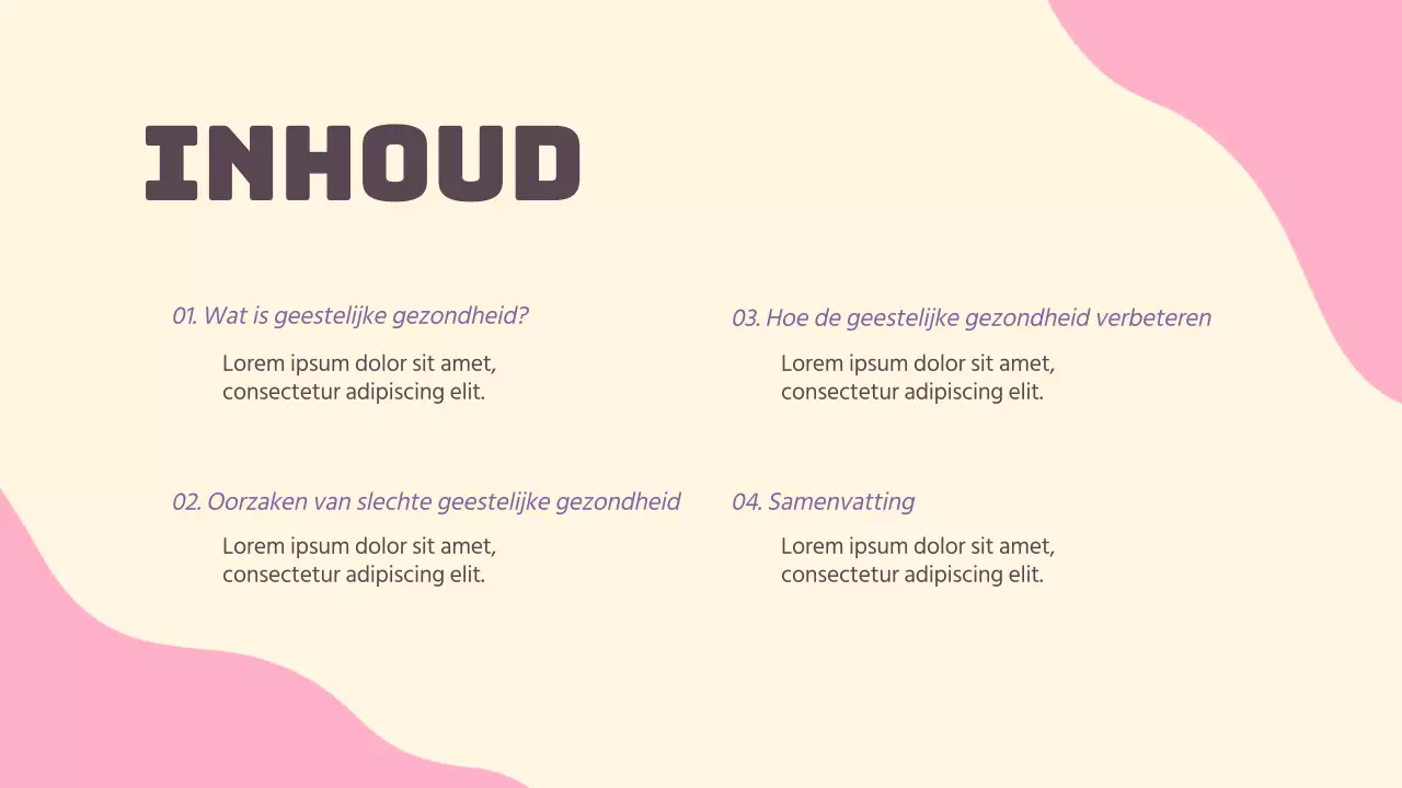 Roze Eenvoudige Gids voor Geestelijke Gezondheid