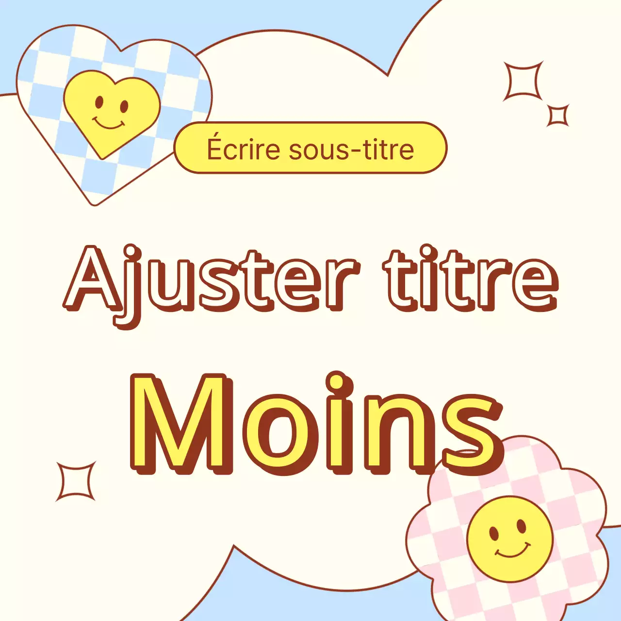 Annonce de vignettes printanières kitsch en jaune et bleu clair