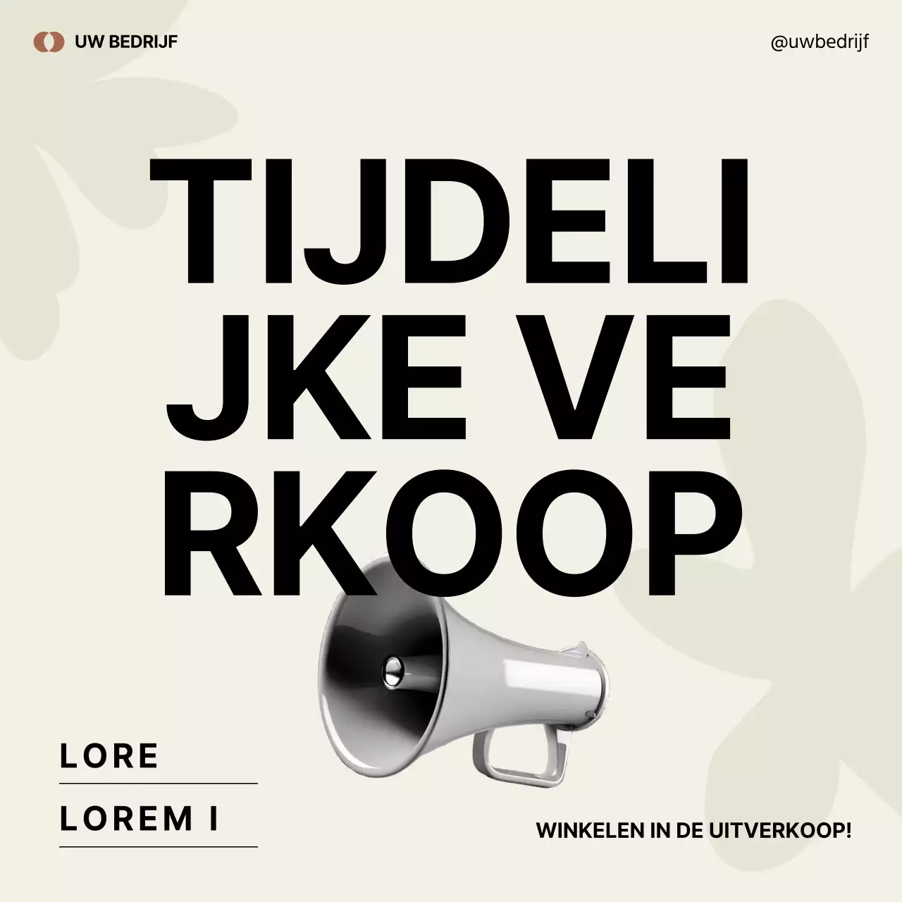 Minimalistische marketingreclame in zwart en groen