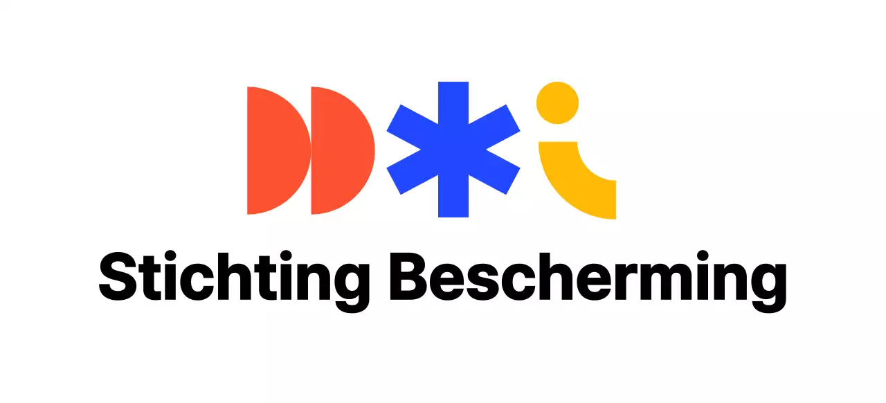 Een kleurrijk institutioneel logo met verschillende vormen