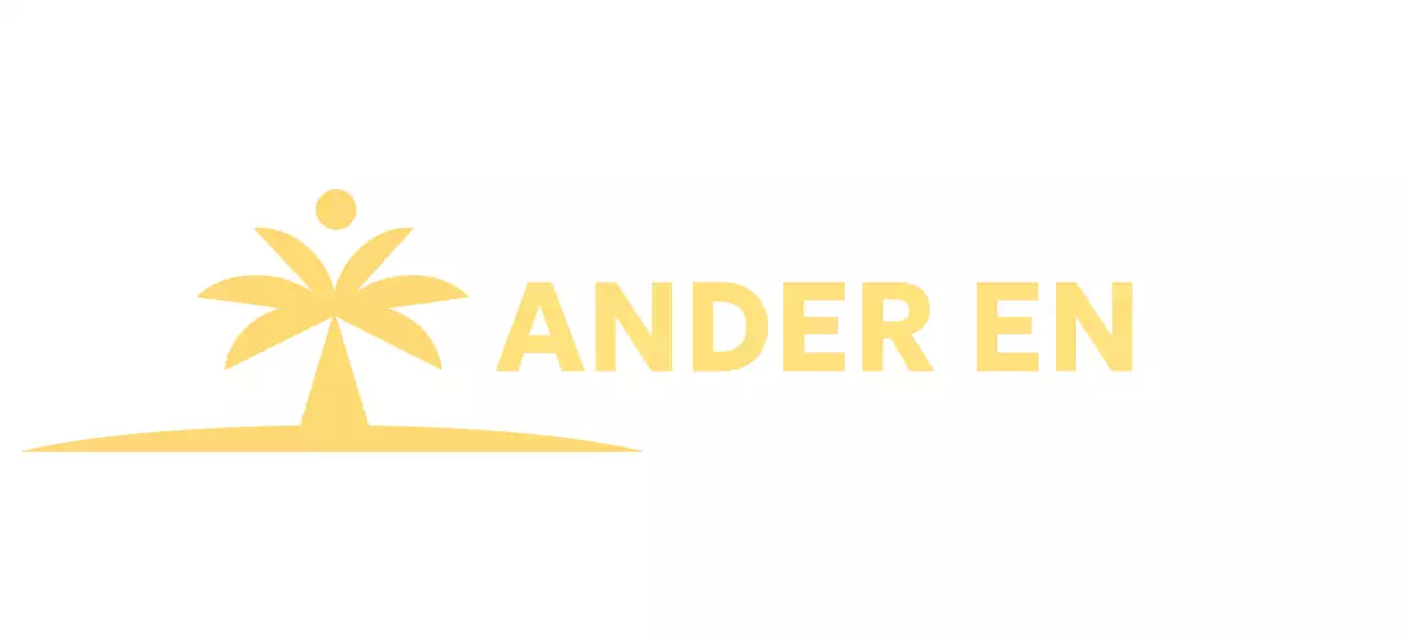 Briefpapier ontwerp met een eiland met palmbomen