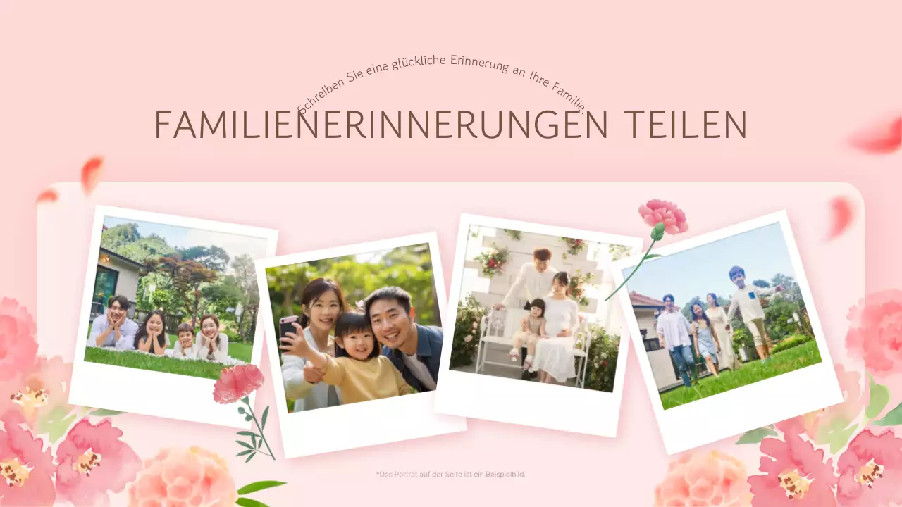 Ein einfaches Muttertagsprogramm in rosa und brauner Eventpräsentation