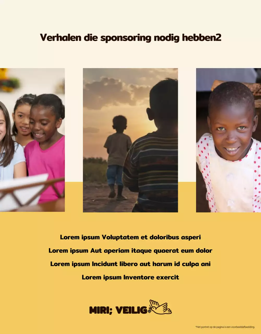 Een eenvoudige oproep tot actie in geel en beige