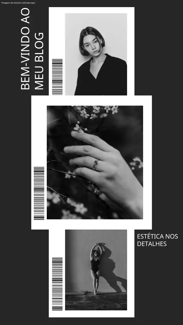 Tendência preto e branco Colagem de fotografias Estilo de vida Promoção de blogue